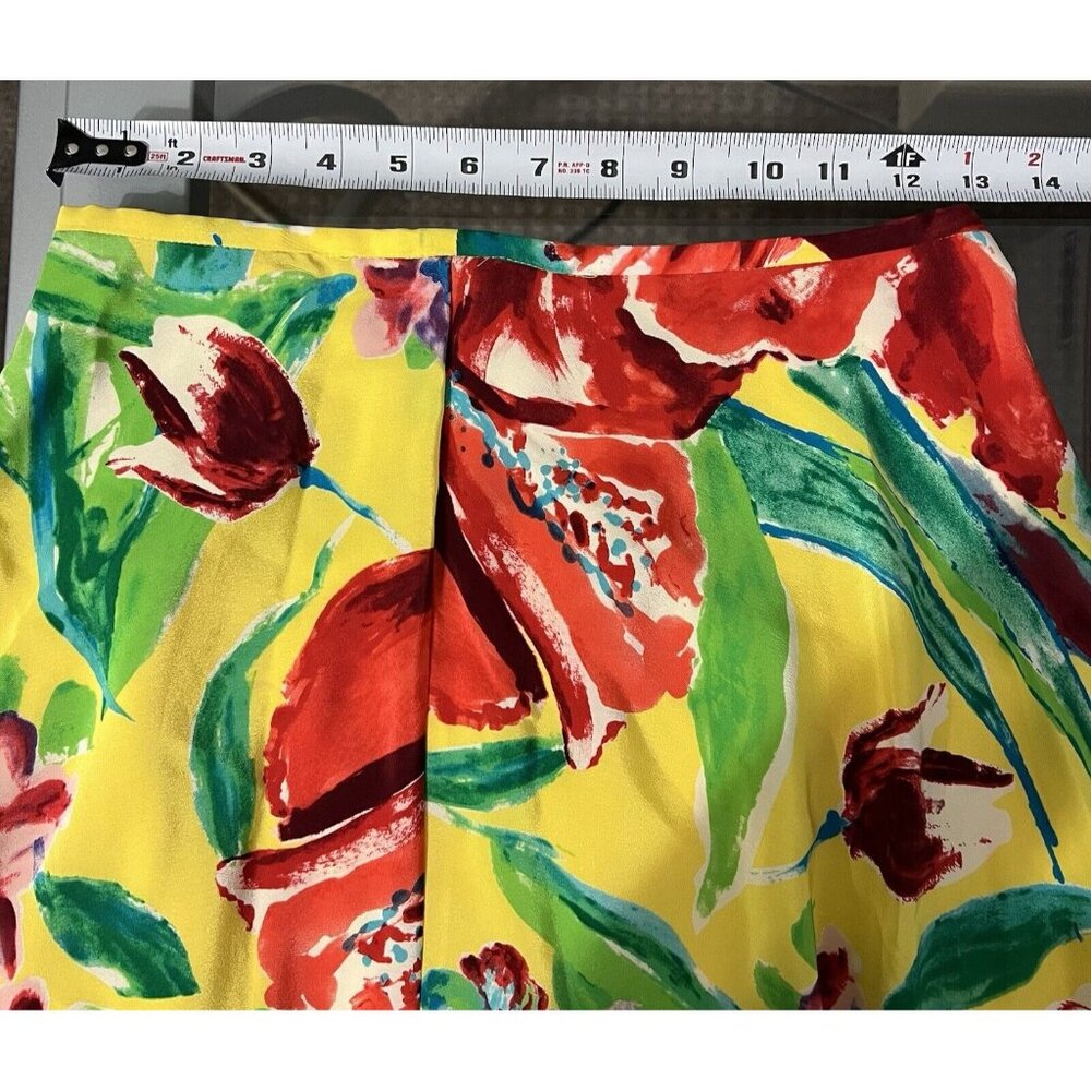 Ralph Lauren Purple Label Silk Floral Skirt Yellow Multi Size 6 - Picture 13 of 13